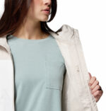 a women wearing a beige Inner Limits IV Jacket
