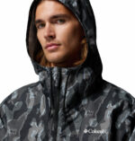 a man wearing a black camo Spore Valley Novelty Windbreaker Jacket