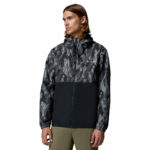 a man wearing a black camo Spore Valley Novelty Windbreaker Jacket