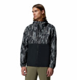 a man wearing a black camo Spore Valley Novelty Windbreaker Jacket