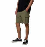 a man wearing green ROC Tech Cargo Shorts