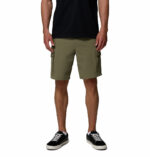 a man wearing green ROC Tech Cargo Shorts