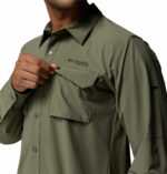 a man wearing a Silver Ridge Elite Long Sleeve Shirt