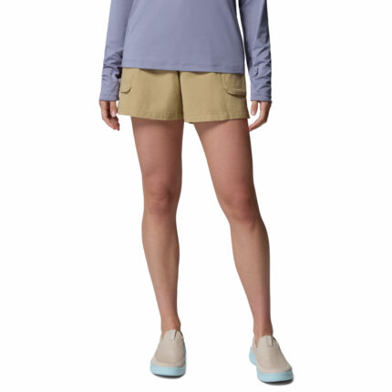 a women wearing PFG Wild Cast Shorts