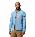 a man wearing a Fast Trek II Full Zip Fleece Jacket