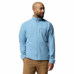 a man wearing a Fast Trek II Full Zip Fleece Jacket