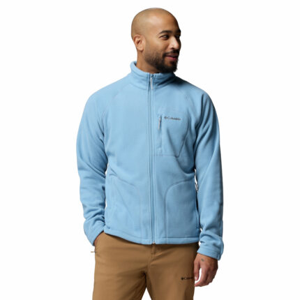 a man wearing a Fast Trek II Full Zip Fleece Jacket