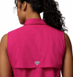 a women wearing a PFG Tamiami Sleeveless Shirt