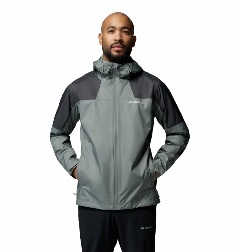 a man wearing a Inner Limits III Rain Jacket
