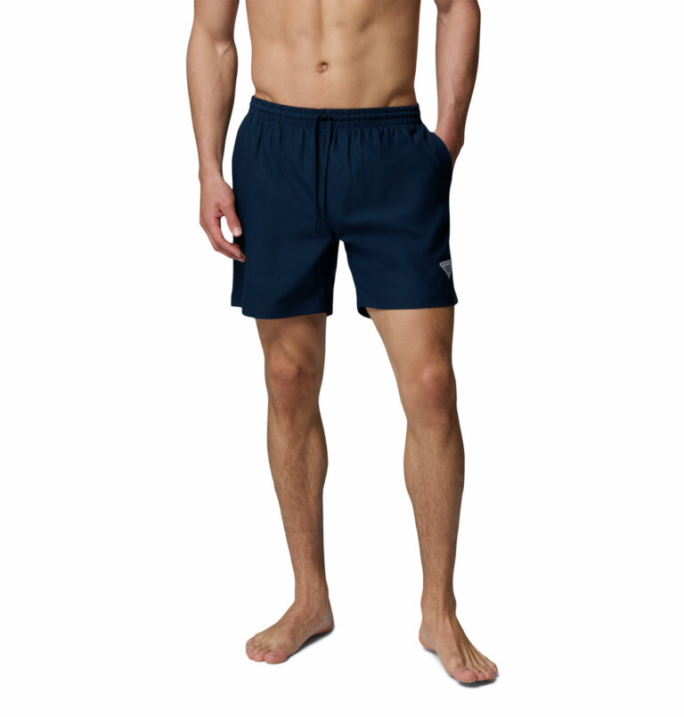 a man wearing a PFG Rambler Water Shorts