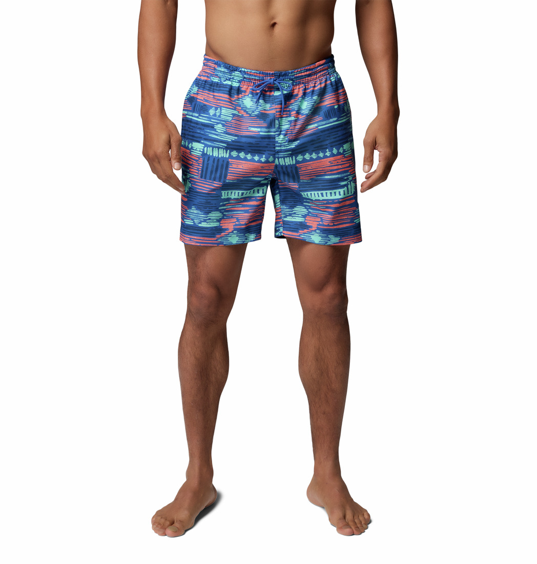 a man wearing a PFG Rambler Printed Water Shorts