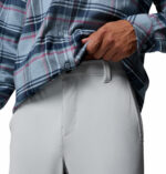 a man wearing PFG Breakline Pants