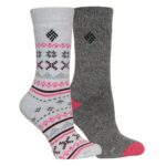 Ladies Medium Weight Fair Isle 2Pk Thermal Sock