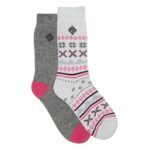 Ladies Medium Weight Fair Isle 2Pk Thermal Sock