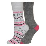 Ladies Medium Weight Fair Isle 2Pk Thermal Sock