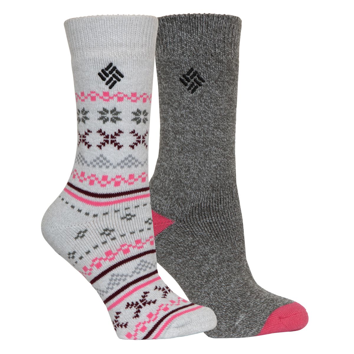 Ladies Medium Weight Fair Isle 2Pk Thermal Sock